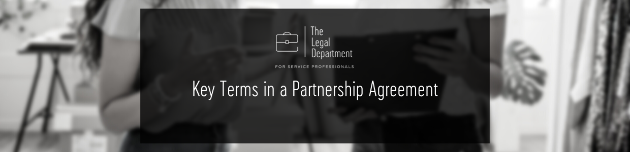 Key terms in a partnership agreement