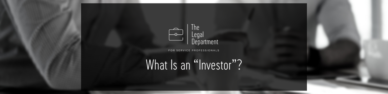What Is an “Investor”?