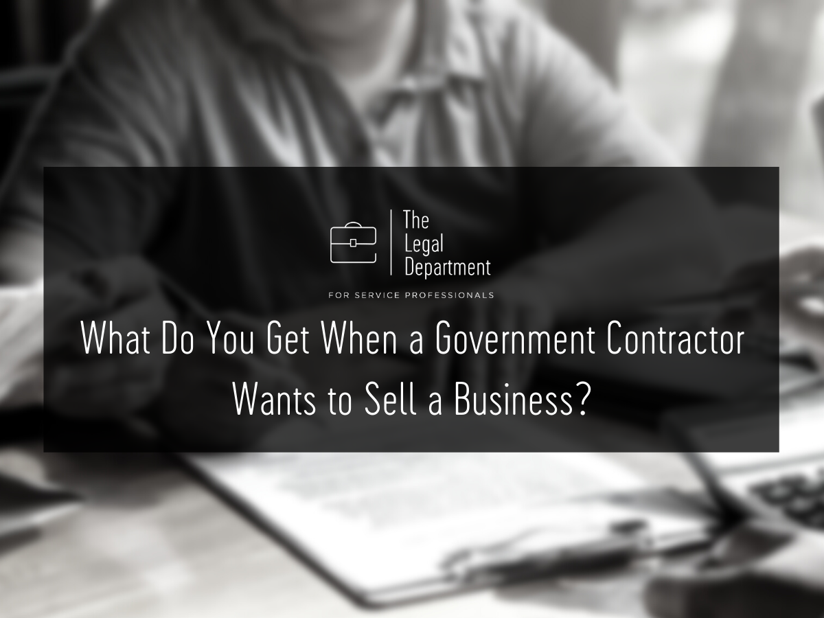 What do you get when a government contractor wants to sell a business?