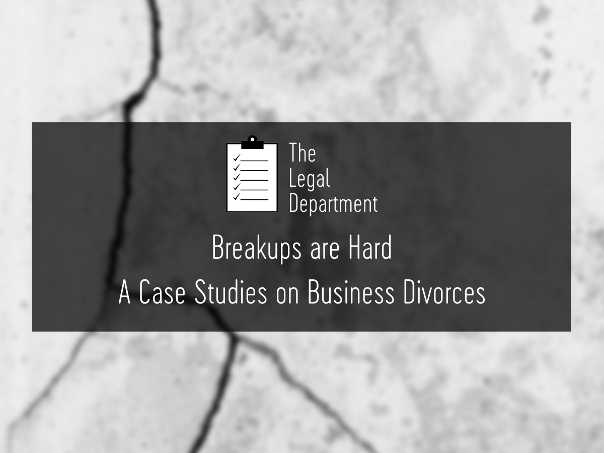 Breakups are hard - a case study on business divorces