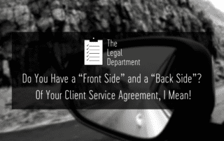 Do you have a front side and back side to your client service agreement?
